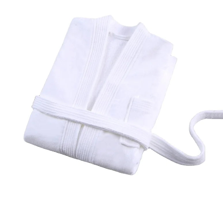Custom Cove up 100% Cotton Unisex Bathrobe-Soft Absorbent Breathable & Quick Dry Summer Robe with Long Sleeves