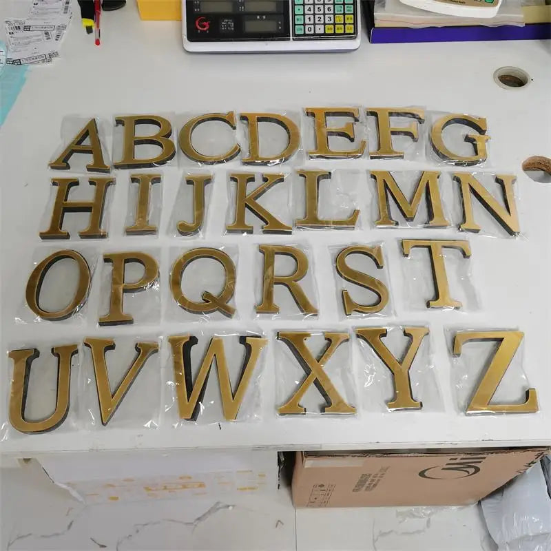 Innovative Gold Acrylic Home Wall Decoration Mirror English Letter Wall Sticker DIY Living Room Bedroom Company 3D Decoration