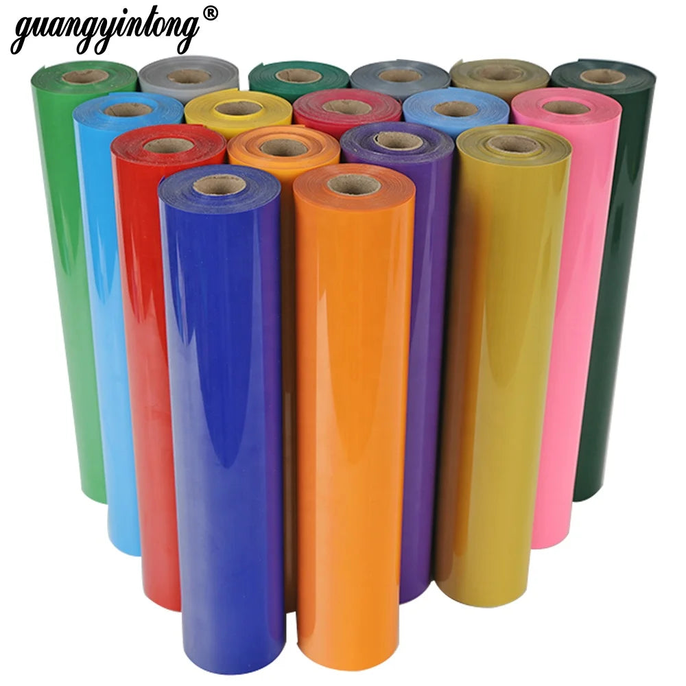Guangyintong Zhejiang Textile Custom Logo Gravure Printed PVC Glossy Film Transfer Paper High-Temperature Foil Sticky Htv Rol
