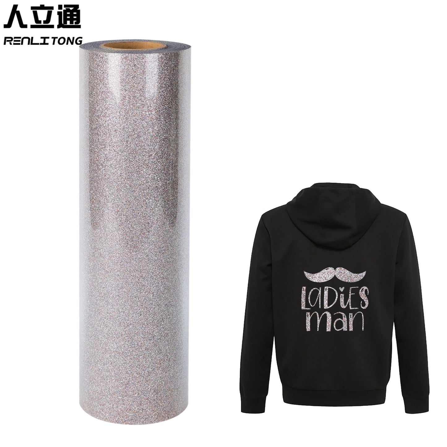 Renlitong Pu Glitter Htv  Heat Transfer Vinyl logo Printing Machine Heat Press Machines for Weed   Korean Textile Vinyl