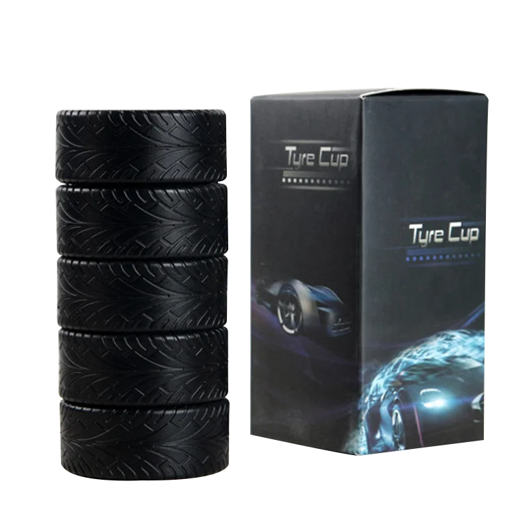 Black Tire Stainless Steel Mug Cup Car Wheel Coffee Milk Gifts Novelty Tyre Shaped Tea Travel Mug