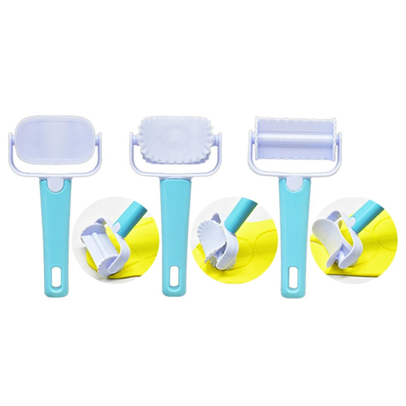 Silicone Fondant Cake Tools Eco-Friendly 3-Piece Icing Spatula Cookie Rolling Biscuit Cutting Pastry Blade Dough Circle Cutte