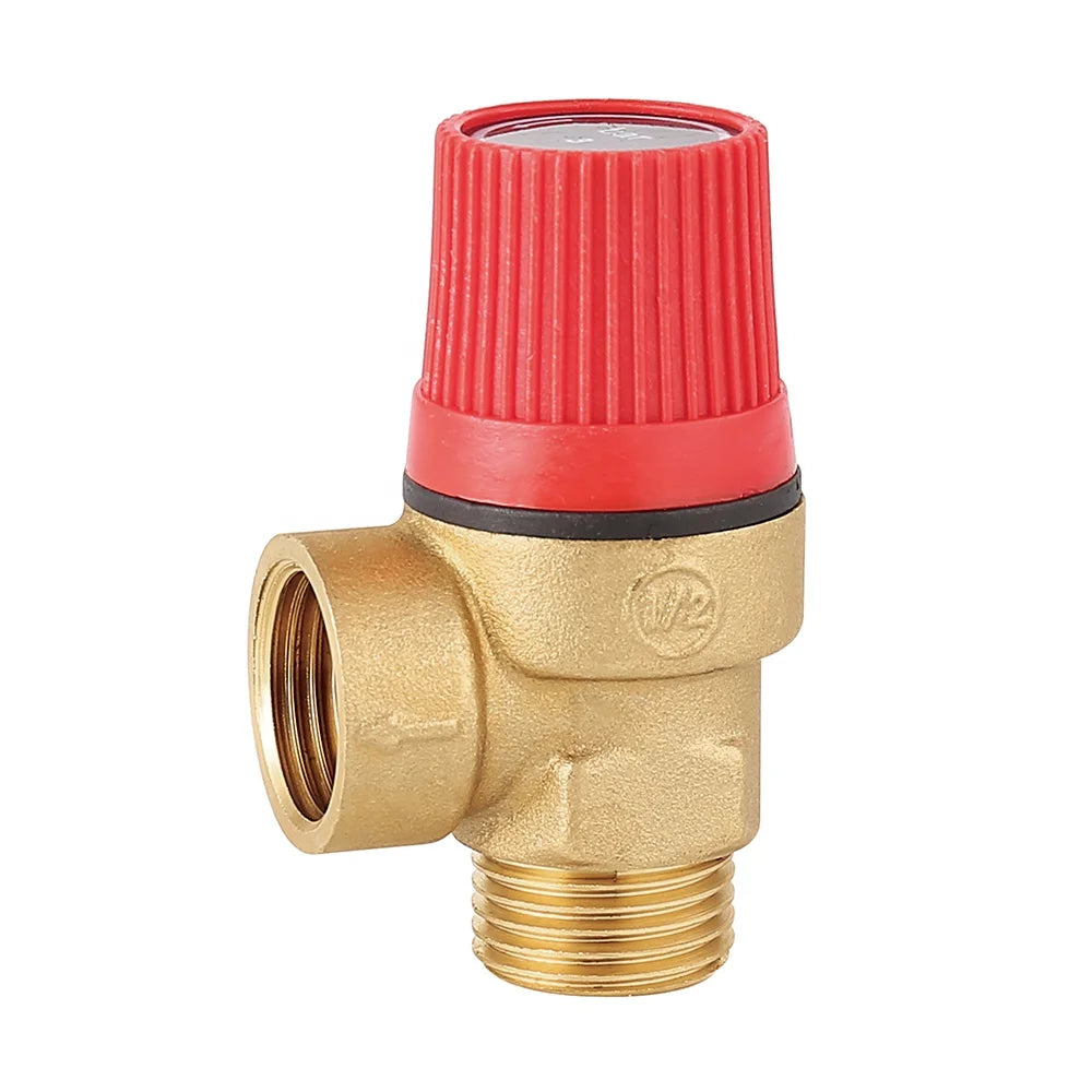 Brass Safety Valve Gauge Water Heater Floor Heating Systems Parts Plumbing Fittings Pressure Relief Valve Water Heater Parts