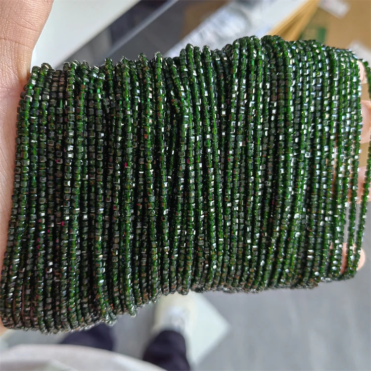 Square Shape Faceted Green Sandstone Beads Small Gemstone Beads 2mm Sandstone Beads