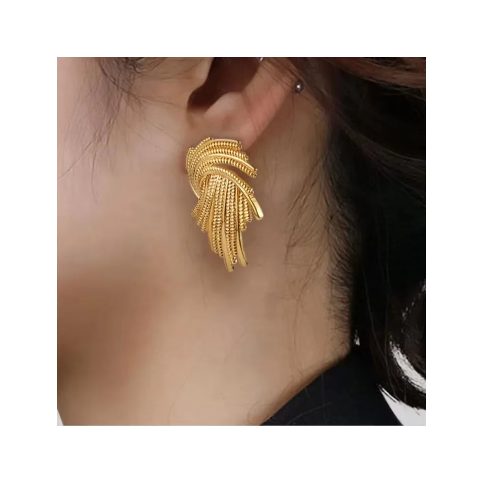 Women's Gold Plated Stud Dangle Geometrical Earrings for Jewelry Gift