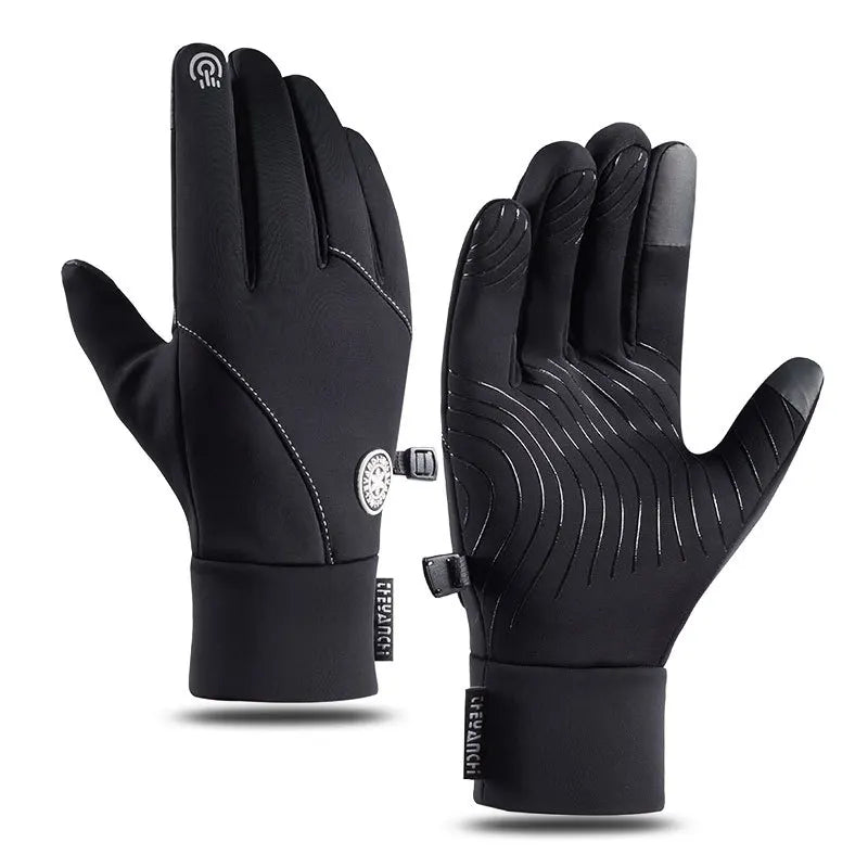 Winter Zipper Touch Screen Windproof Warm Waterproof Sports Mountaineering Ski Gloves for Men