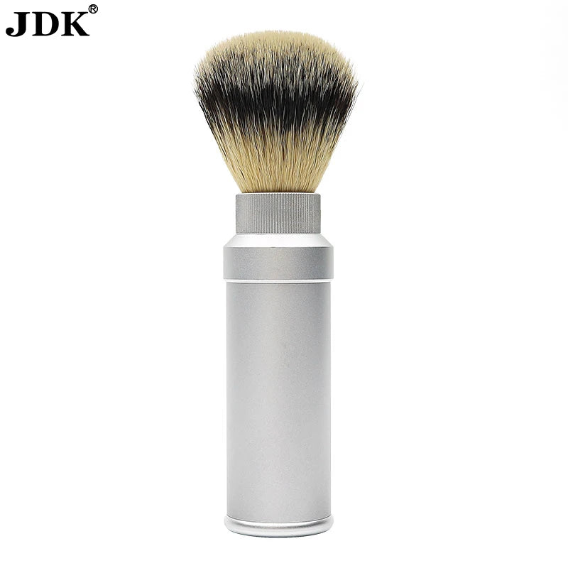 Private Label Retractable Travel Portable Aluminum Custom Beard Grooming Tool Shaving Synthetic Men Beard Shaver Brush