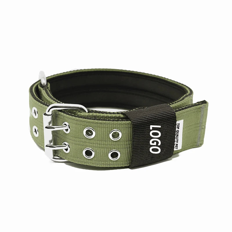 Manufacturer Direct Sale Luxury 5 cm Modern Sporting Dog Collar Nylon Durable Double Pin Buckle Solid Pattern Ribbons