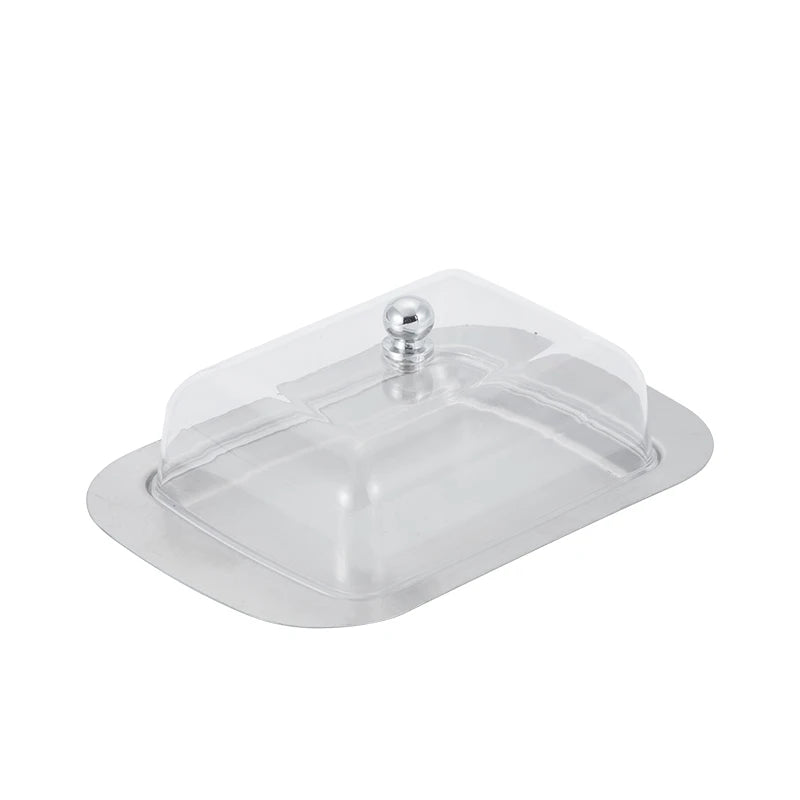 Butter Dish with Lid Stainless Steel for Refrigerator Stainless Steel Butter Dish with Easy to Hold Lid
