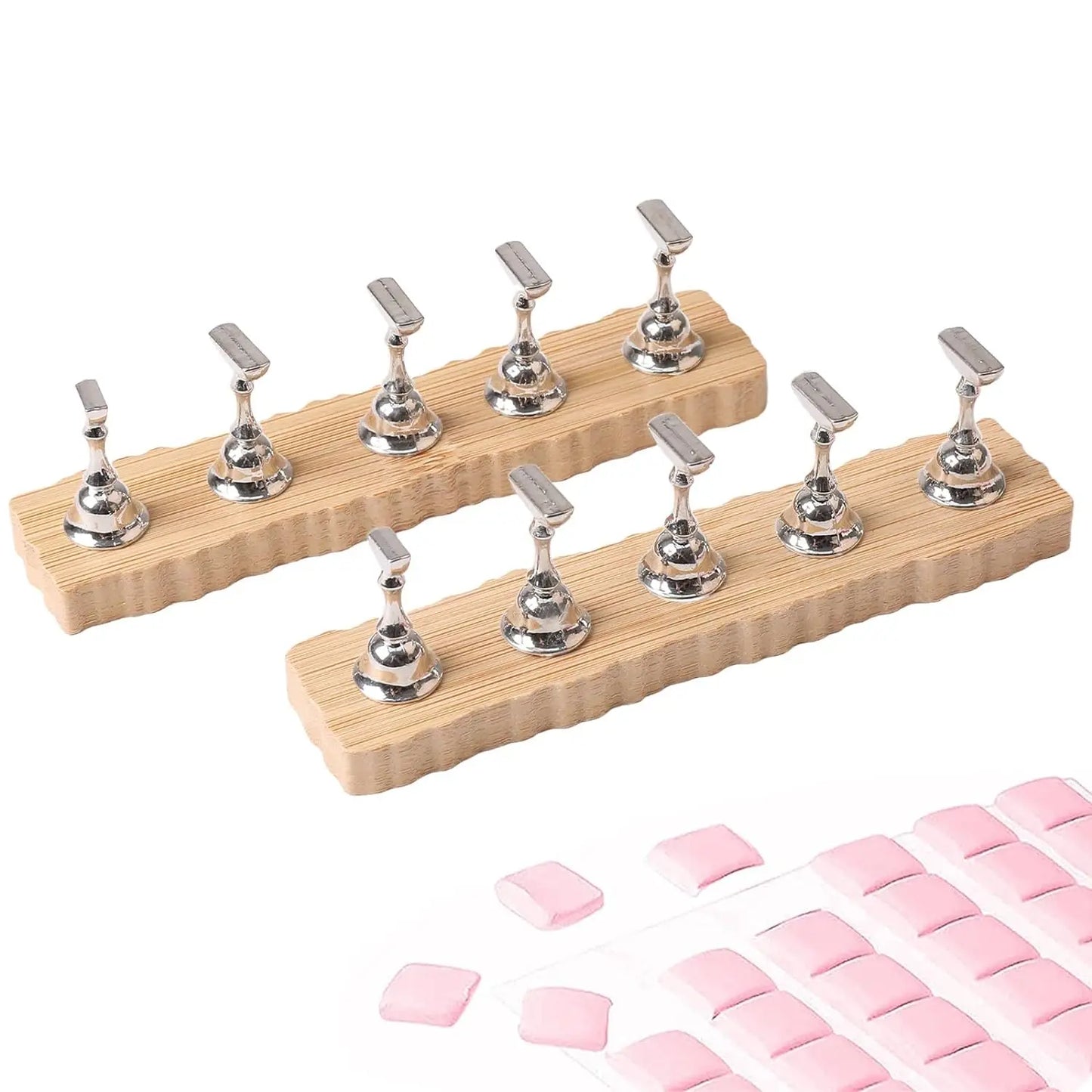 Nail Stand for Press OnWood Magnetic Nail Holder for Painting NailsReusable Sticky Putty for Nail Art Display Home & Salon Us