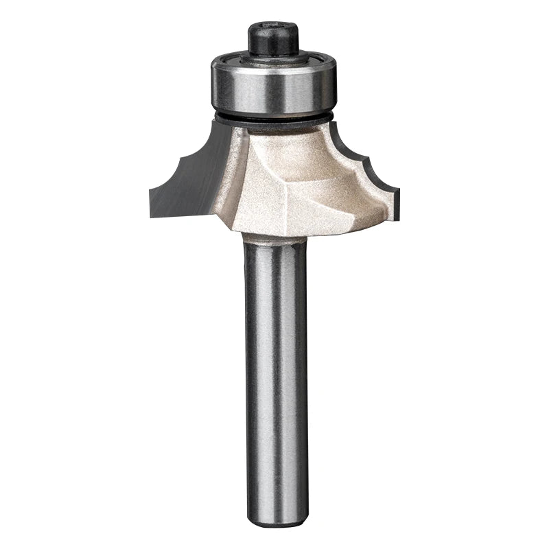 Huhao 6.35/12.7mm Wood Double Round Bit with Bearing Tungsten Steel Grooving Bit Cnc Milling Bit for Woodworking