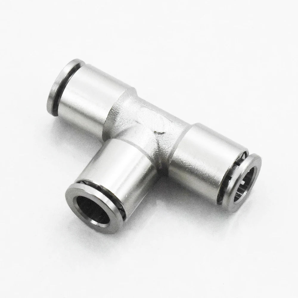 2.5MPa Max  Pressure MPE 4mm 6mm 8mm 10mm 12mm 14mm 16mm T Type One Touch High Pressure Air Pneumatic Connector Tee Air Fitti
