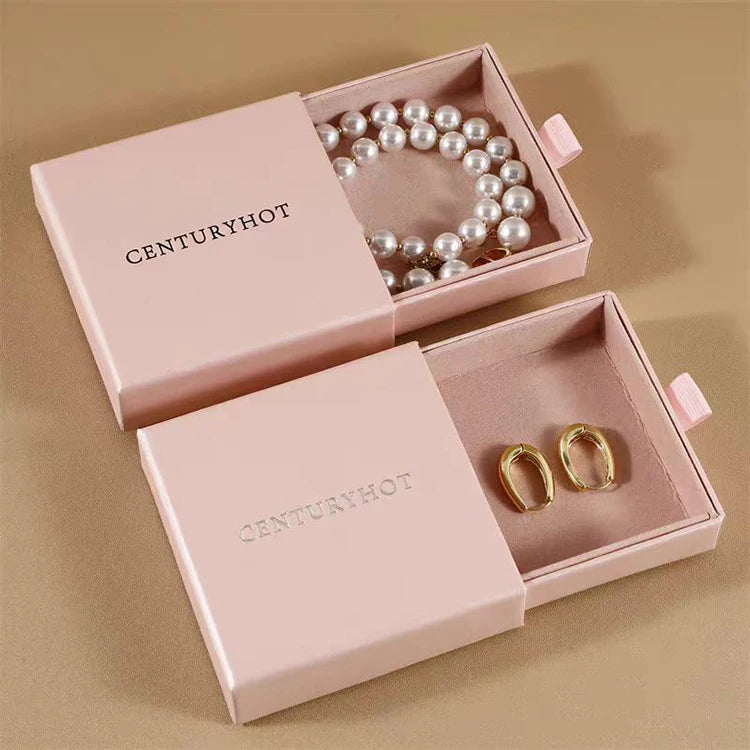 Jewelry Set Box pink Velvet Preserved Rose Jewelry Storage Box Packaging Luxury Earrings and Necklace Drawer Boxes for Jewelr