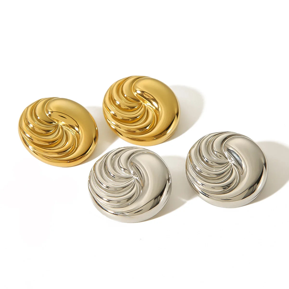 New Fashion Light Luxury  Sense Round Fashion Earrings 18k Gold Paisley Non-fading Earrings Stainless Steel Earring