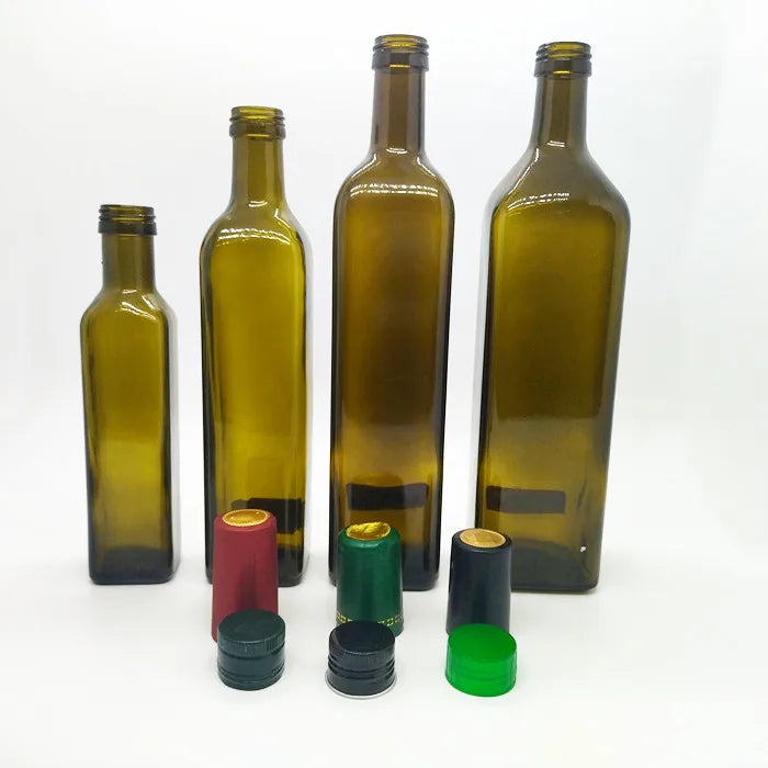 100ml 250ml 500ml 750ml 1000ml Square Olive Oil Glass Bottle for Cooking Bulk Square Oil Glass Bottle