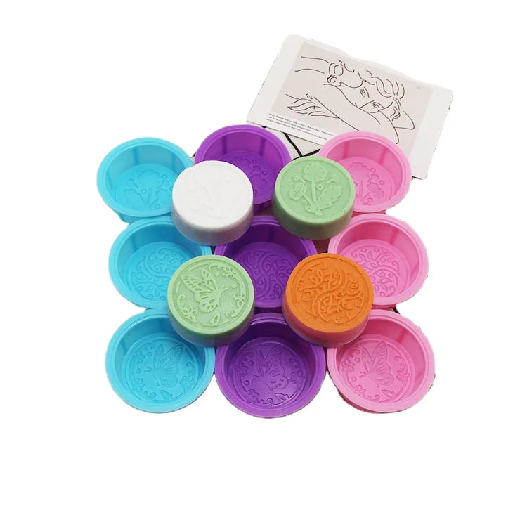 DIY Handmade 100% Silicone Soap Moulds Food Grade 3 Types Small Round Single Rubber Soap Making Molds for Homemade Craft Soap