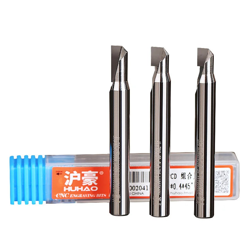 Huhao PCD Milling Cutter Processing Acrylic Diamond Slotting Cutter One Flutes for Engraving Machine