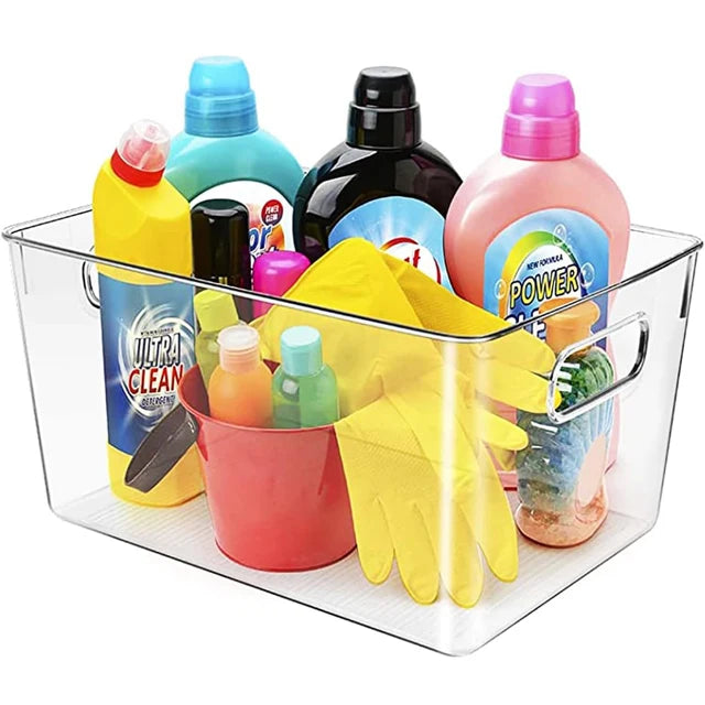Pantry Cupboard Cabinet Fridge Freezer Shelves Counter Snacks Holder PET Square 6-10L Kitchen Organizer Storage Holder Bin
