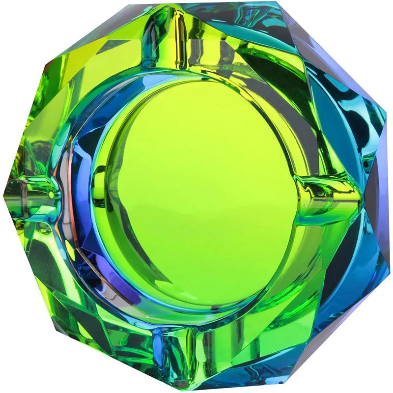 Modern Living Room Ash Tray Holder Cigarettes Decor Tray Colorful Crystal Ashtray