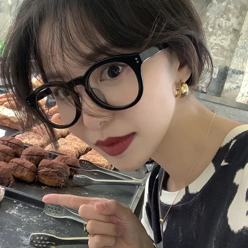 ADE WU 2024 Wholesale Unisex TR90 Frame Eyeglasses Retro Round Small Optical Frame Anti Blue Light Blocking Eyeglasses