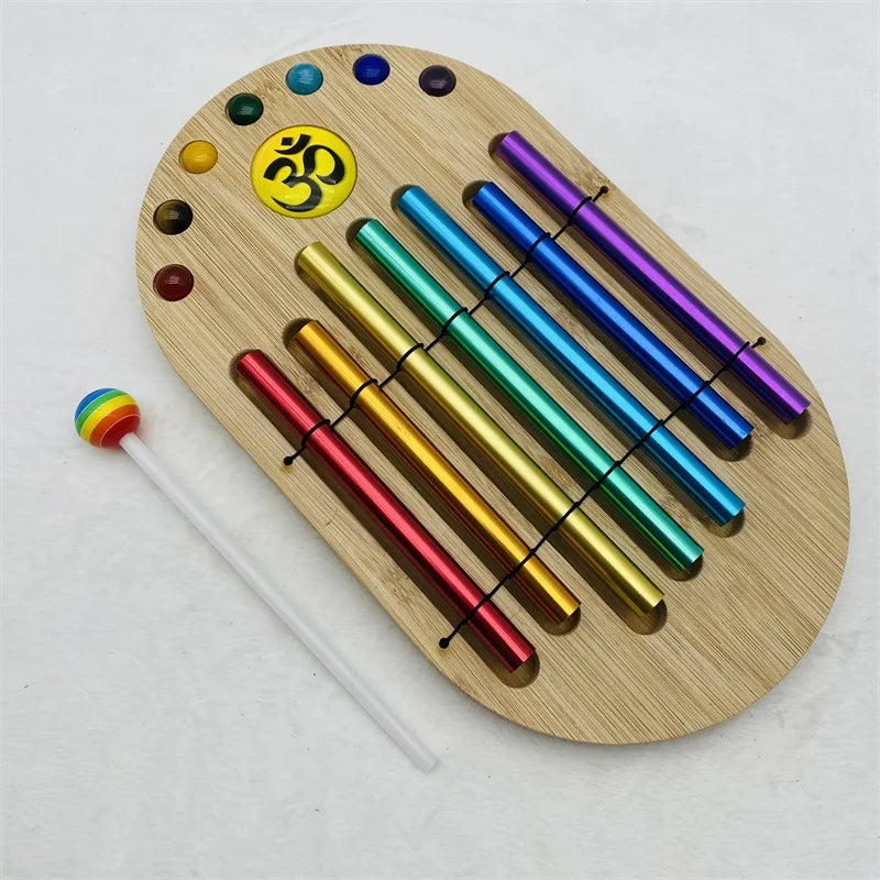 Hot Sale Seven Chakra Zen Energy Hand Bell Chime Bells Music Instruments Sets for Spiritual Healing