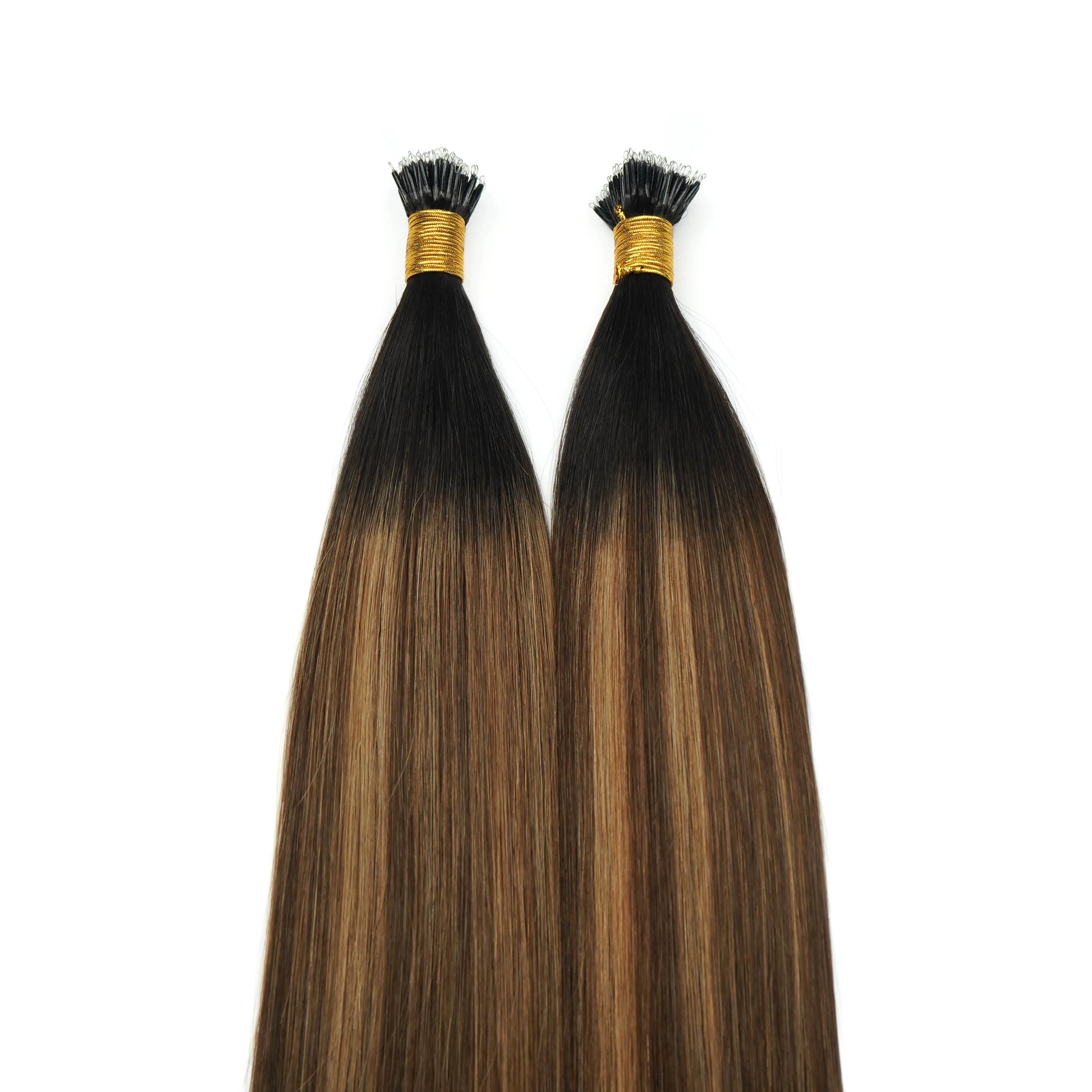 Premium Nano Tip Hair Extensions Superior Quality Remy Human Hair Balayage for Rooted Hair Color Russian Micro-link