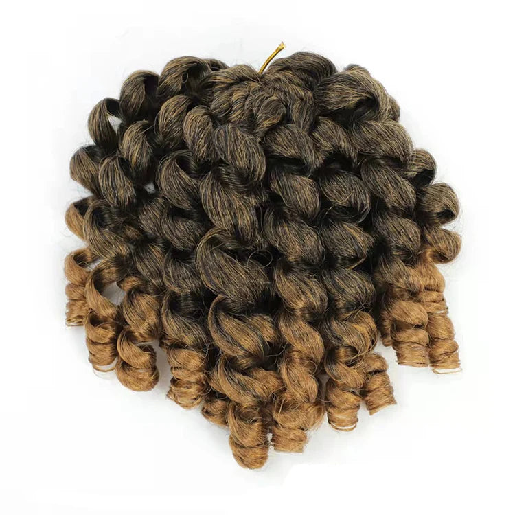 Wholesale Dyed Synthetic Hair Dreadlocks Crochet Braids 2X Ringlet Wand Curl Single Weft Extension Hot Water Setting