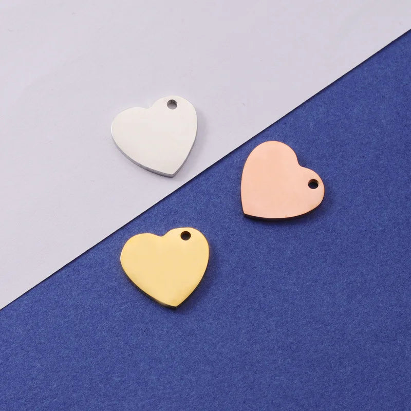 Factory Customization Personalized Mirror Polished Stainless Steel Hollow Pet Blank Label Heart Pendant Jewelry Wholesale