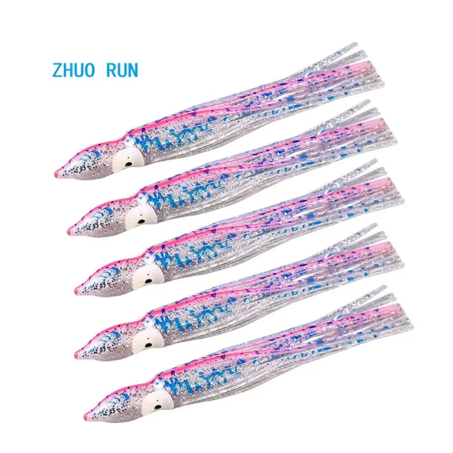 Zhuo Run Wholesale 12cm 4g Hollow Color Octopus Head Marlin Squid Lure Squid Skirts Squid Trolling Lure