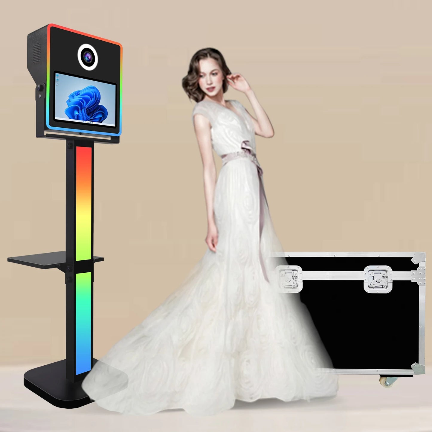 Metal Frame DSLR Photo Booth Machine Selfie Compatible With Printer Mini PC Camera Photobooth Shell Stand for Wedding Party