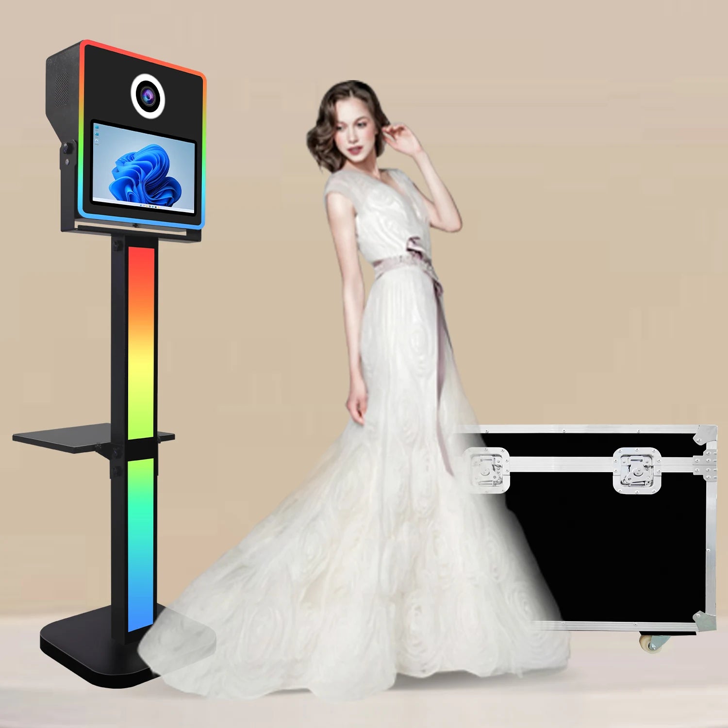 Metal Frame DSLR Photo Booth Machine Selfie Compatible With Printer Mini PC Camera Photobooth Shell Stand for Wedding Party