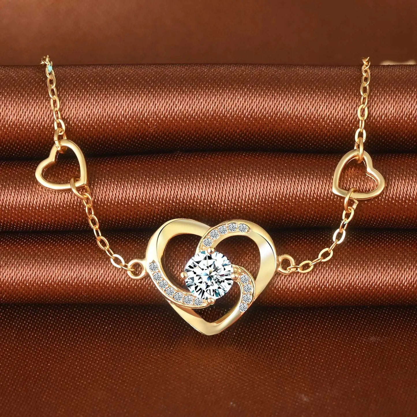 925 Sterling Silver Heart Bracelet Custom Fine Jewelry with Zircon for Weddings Parties and Gifts