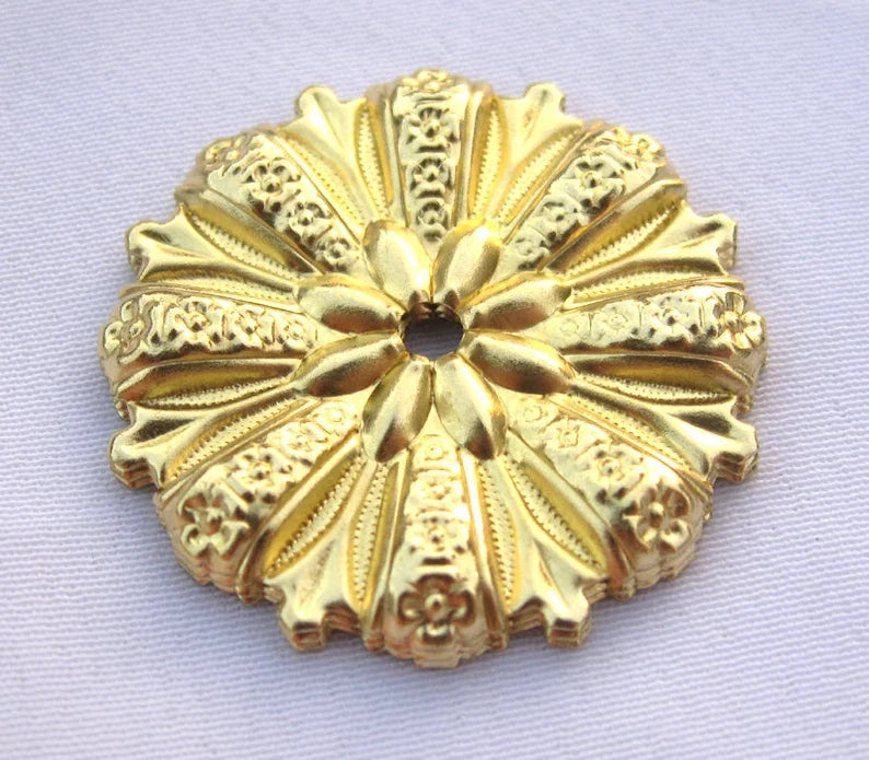 Round Flower Filigree 28mm Brass Findings for Jewelry Making