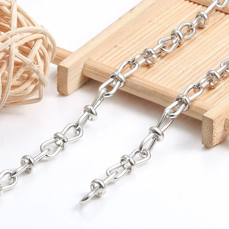 Exquisite Stainless Steel Knotted Loop Chain New Design Fashionable Waterproof Link for Jewelry DIY Necklace Bracelet