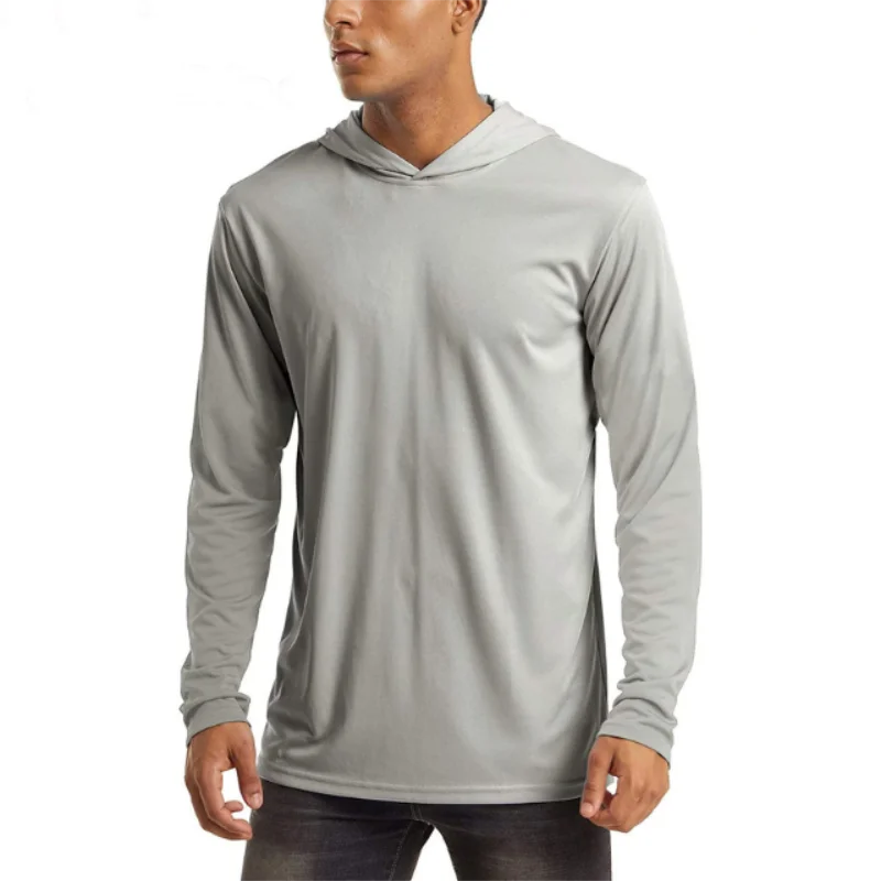High End Long Sleeve t Shirt Hoodies t Shirt With Hoodie 100% Cotton Hooded Long Sleeve T-shirt