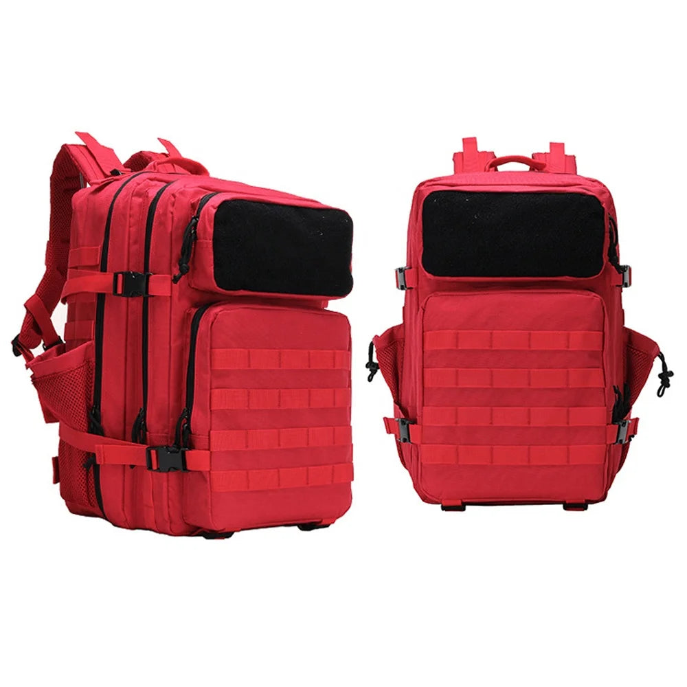 45L Waterproof Vintage Summer Large Custom Backpack 3 Day Bug Out Bag Men Gym Crossfit Laptop with Two Bottle Holders