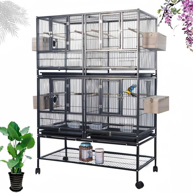 New Big Meta Wire Manufacturer Wholesale Stainless Steel Bird-Feeding Cage Bird Cage Big Metal Bird Breeding Cages for Sale