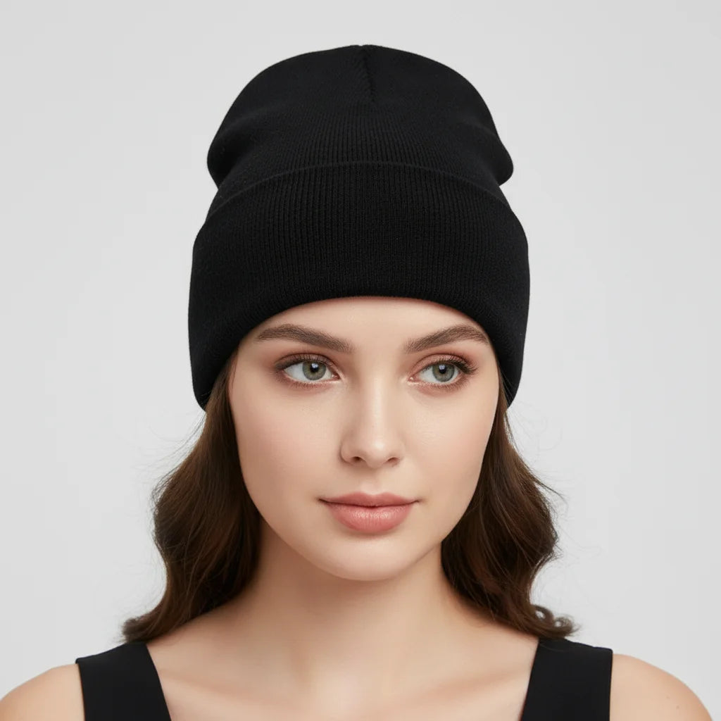 Custom Embroidery Logo Winter Knitted Beanie Cap Acrylic Winter Camouflage Dot Bows Personalised Embroidered Beanie Hats