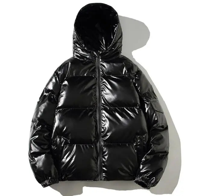 Bright Solid Color Down Jacket High Quality Winter Outwear Men Bubble Puffer Down Coat With Hooded