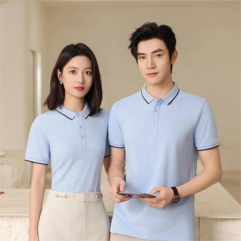 High Grade Quality OEM Service Men's Knitted Print for Shirt Button Custom Breathable Short Sleeve Fashion Simple and Casual