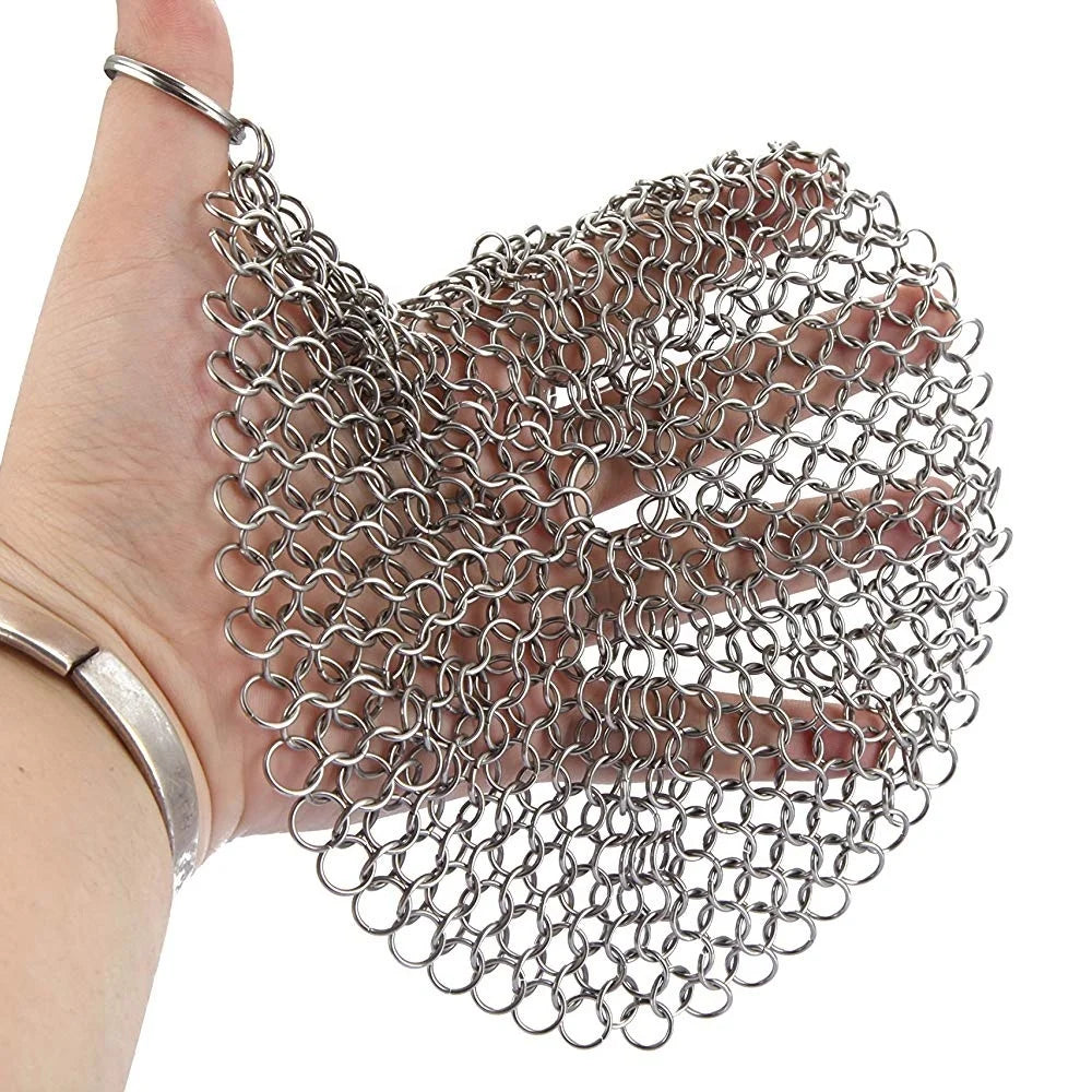 Wholesale 4/5/6/7/8 Inch Stainless Steel Chain Mail Scrubber / Cast Iron Skillet Cleaner