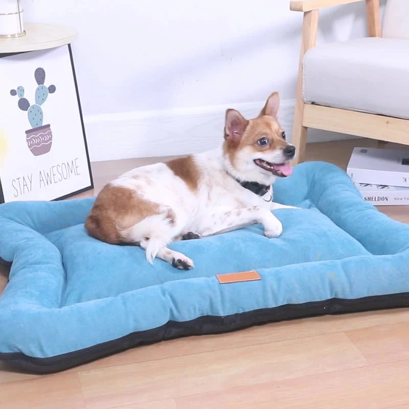 Luxury Custom Corduroy Dog Bed High Quality Factory Calming Mattress Washable Cover Pet Dog Bed