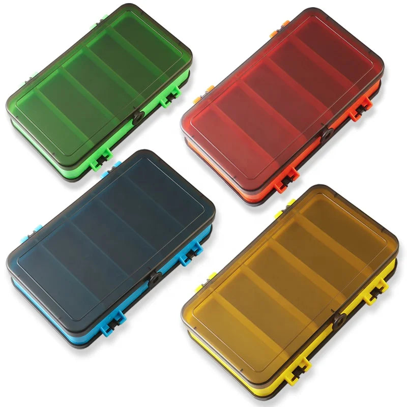 DN 18cm 124g Double-layer 4 Colors Fishing Lures Box 3.3cm Spacing Durable Fishing Lure Box Tackle Waterproof Boxes