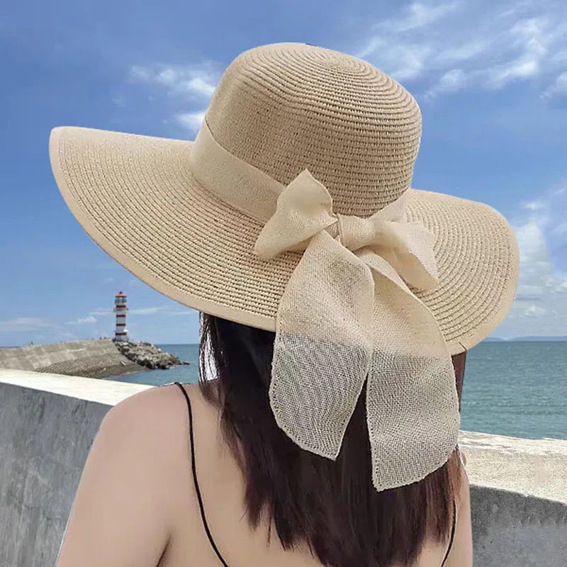 Summer Straw Hat Custom Logo Straw Hat Flip Cap Summer Wide Brim Hat for Girls Ladies