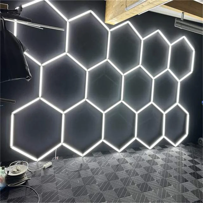 New Trend Auto Grid COB LED Lighting Tunnel Light for Gym Office Hexagonal Working Lamp