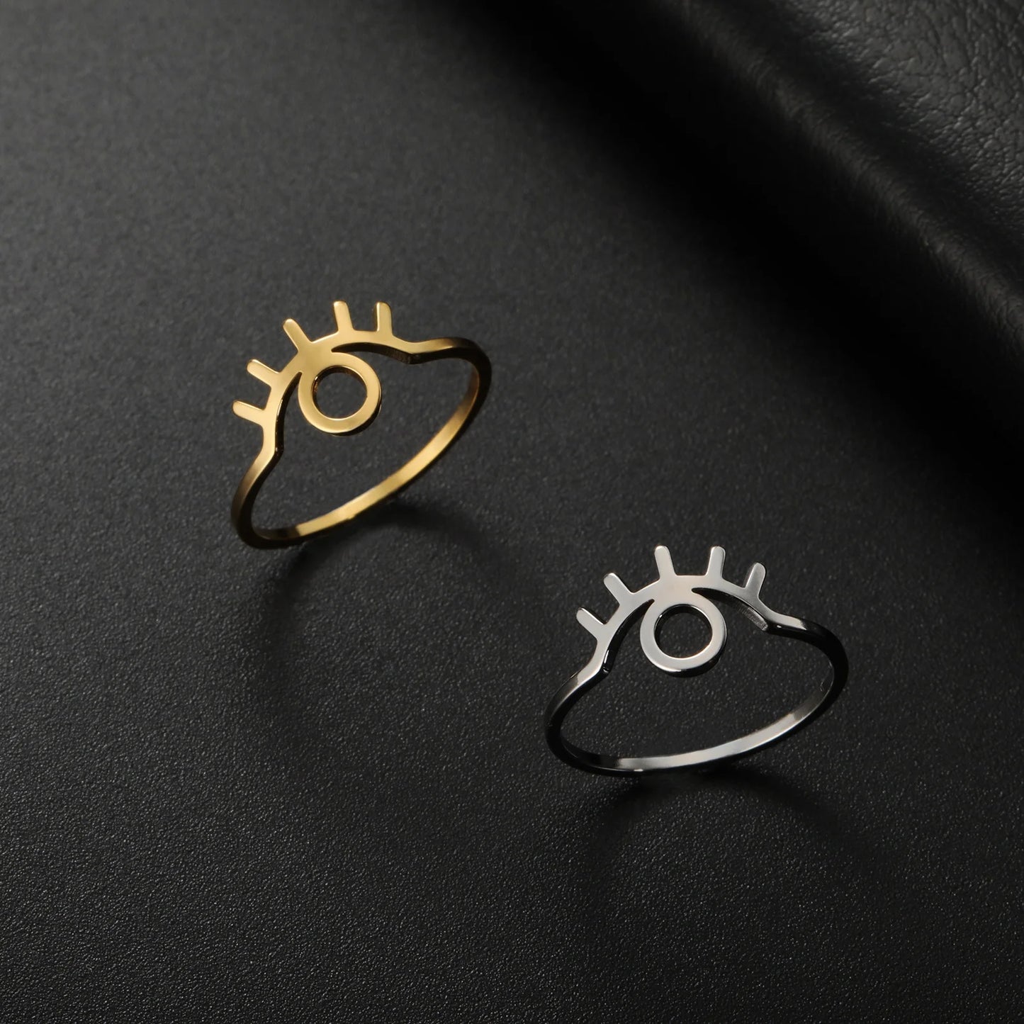 Vintage Lucky Turkish Eye Ring Women Finger Rings Amulet Stainless Steel Jewelry Birthday Gift Wholesale