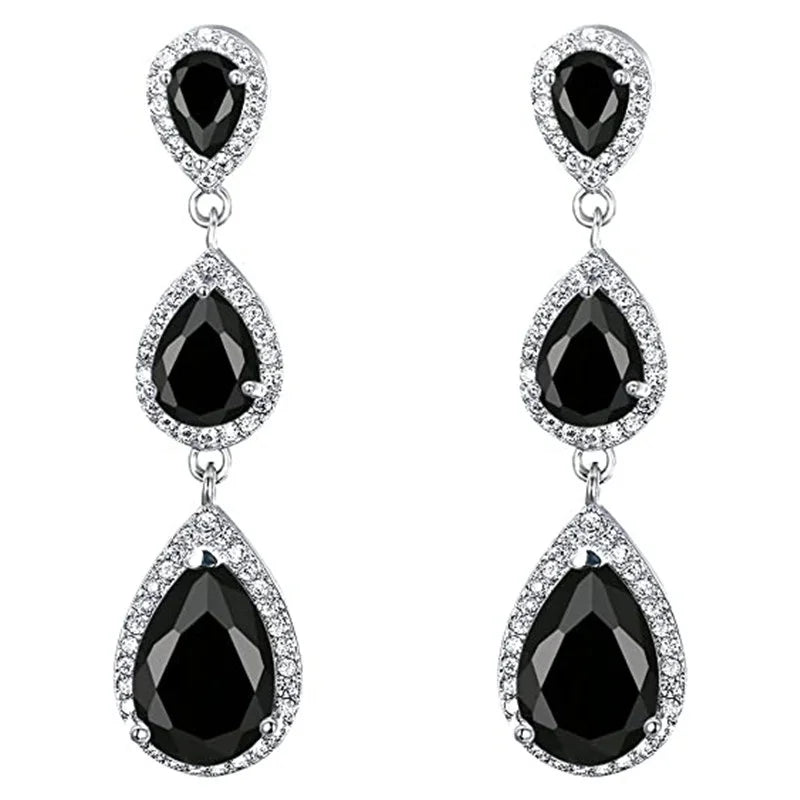 CAOSHI New Arrival Korean Design Women Wedding Earrings Bridesmaid Cubic Zirconia Crystal Teardrop Bridal Dangle Drop Earring
