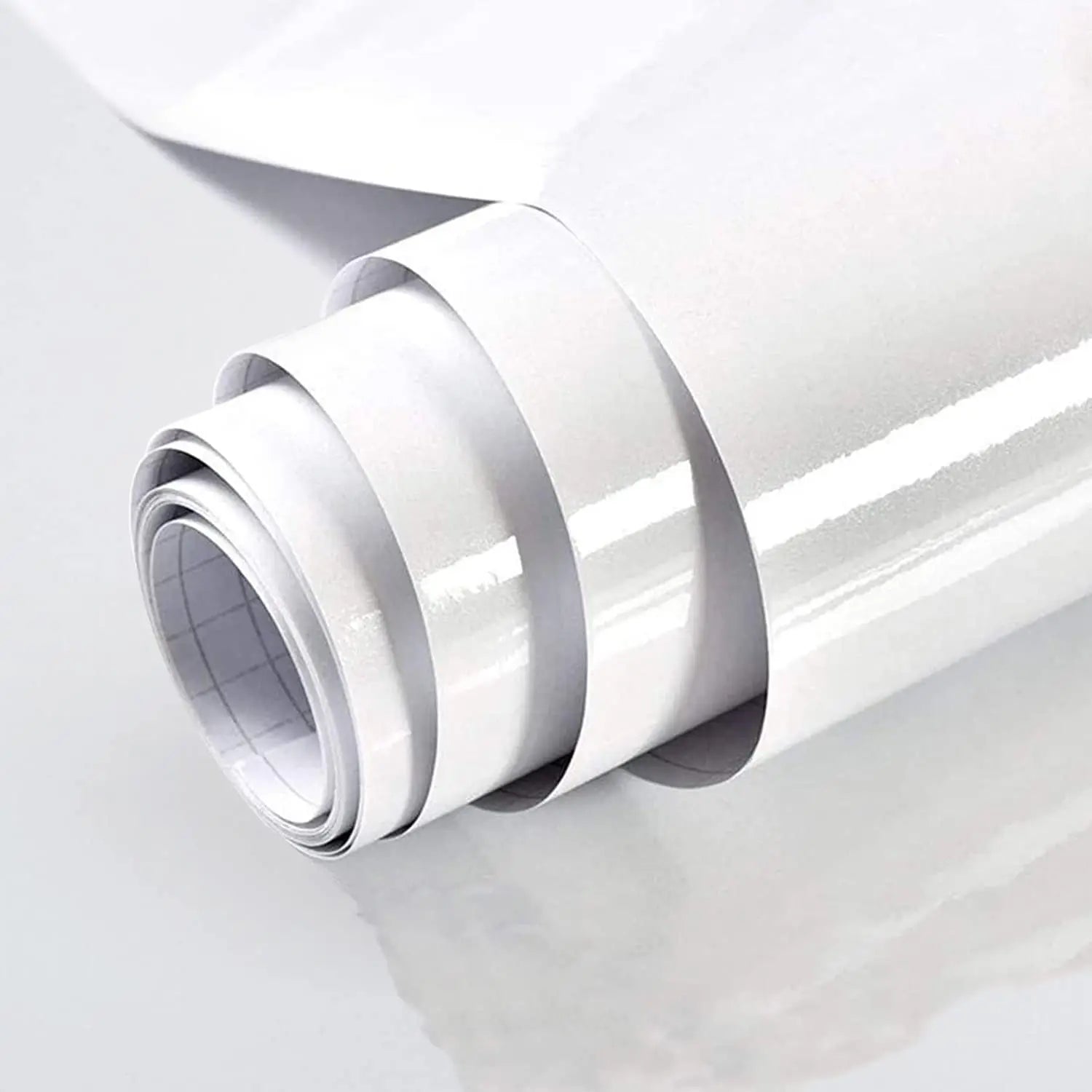 Glossy Pvc Glitter Removable Self Adhesive Bathroom Wallpaper Peel and Stick Waterproof Wallpaper for Kitchen White Color