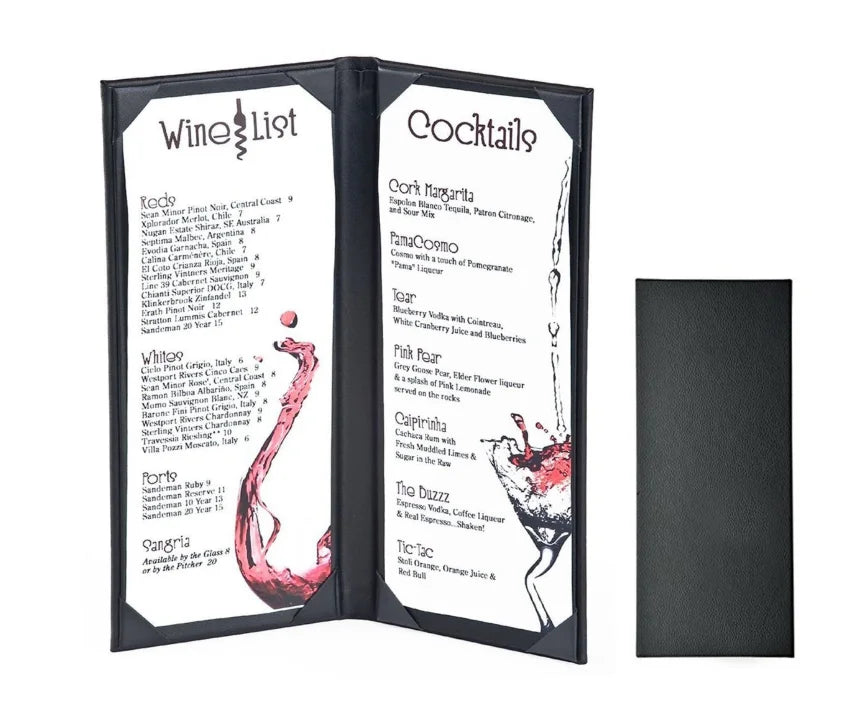 Customized logo Restaurant Menu Holder PU Leather Menu Board Guest Menu Folder cover