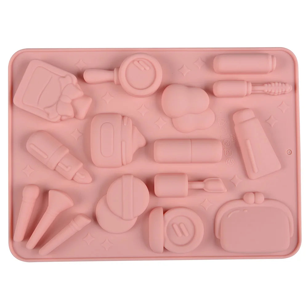 SILIKOLOVE Factory 16 Cavity Makeup Kit Shape Cake Maker LFGB Platinum Non Stick BPA Free Silicone Fondant Cake Decoration Mo